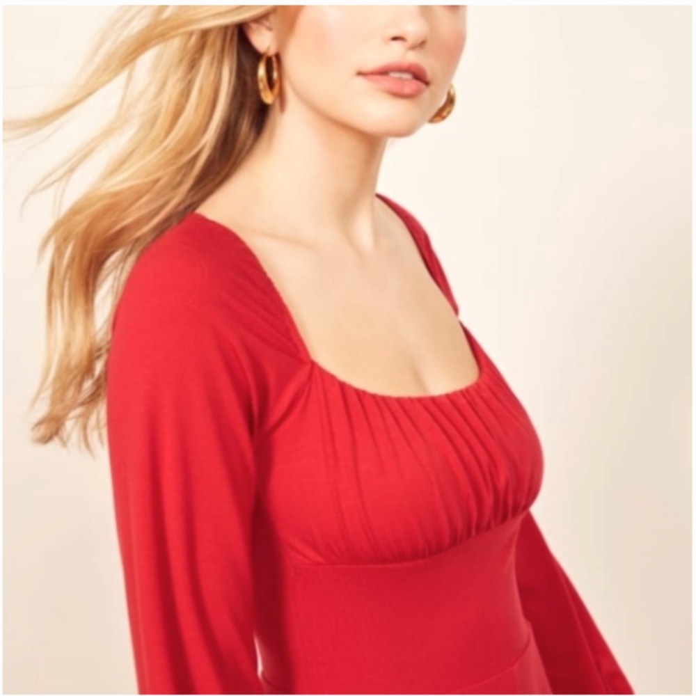 Reformation Pippa Dress in Red Size M - Picture 3 of 7